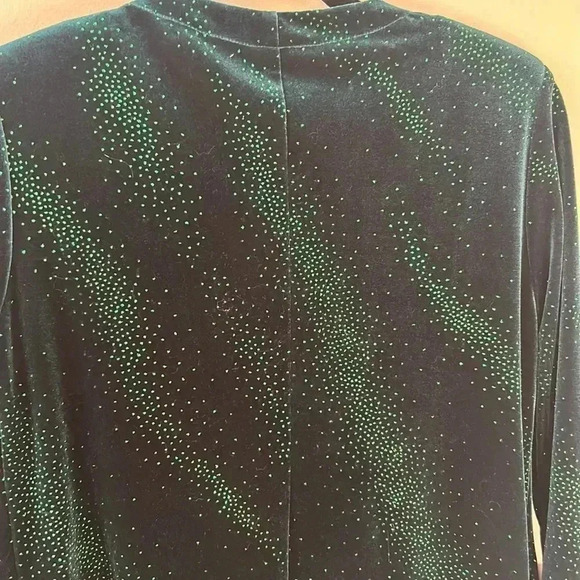Teddi Evening Velvet Sequin Green Dress with Jacket Overlay  8P Holiday Party - Picture 8 of 8